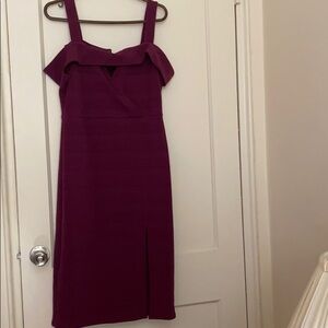 NWT Bcbg purple midi dress with slit size: L